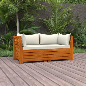 ARDEBO.de - 2-Sitzer-Gartensofa mit Kissen Massivholz Akazie