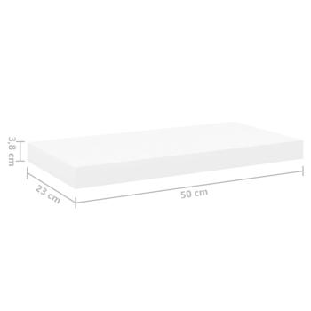 Schweberegale 2 Stk. Eichen-Optik und Weiß 50x23x3,8 cm MDF