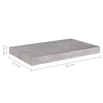 Schweberegale 4 Stk. Betongrau 50x23x3,8 cm MDF