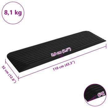 Schwellenrampen 2 Stk. 110x32x3,8 cm Gummi