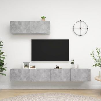ARDEBO.de - TV-Schränke 3 Stk. Betongrau Holzwerkstoff