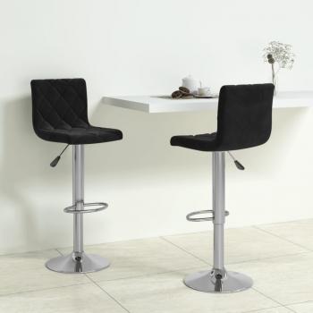 ARDEBO.de - Barhocker 2 Stk. Schwarz Samt 