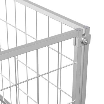 Hundezwinger Silbern 100x100x70 cm Stahl