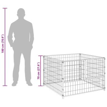 Hundezwinger Silbern 100x100x70 cm Stahl