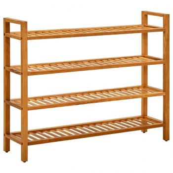 ARDEBO.de - Schuhregal mit 4 Etagen 100x27x80 cm Massivholz Eiche