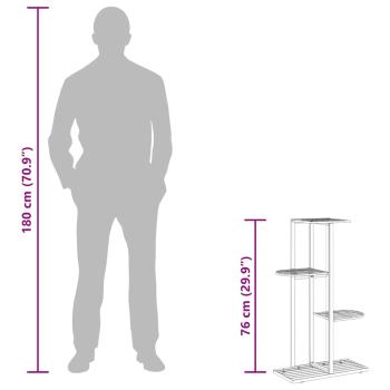 Blumenständer 4-Etagen 43x22x76 cm Schwarz Metall