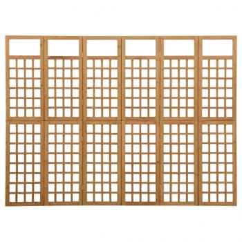 ARDEBO.de - Spalier/Paravent 6-teilig Massivholz Tanne 242,5x180 cm