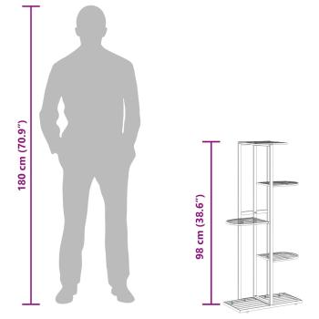 Blumenständer 5-Etagen 43x22x98 cm Schwarz Metall