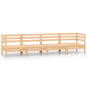 4-tlg. Garten-Lounge-Set Kiefer Massivholz