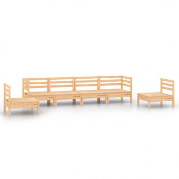 6-tlg. Garten-Lounge-Set Kiefer Massivholz