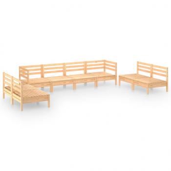 8-tlg. Garten-Lounge-Set Massivholz Kiefer