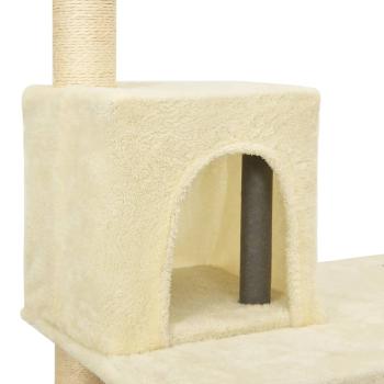 Kratzbaum mit Sisal-Kratzsäulen Creme 118,5 cm