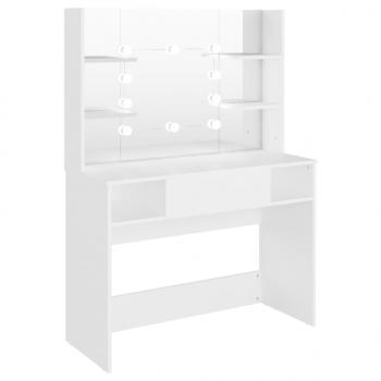 Schminktisch mit LED-Beleuchtung 100x40x135 cm MDF Weiß