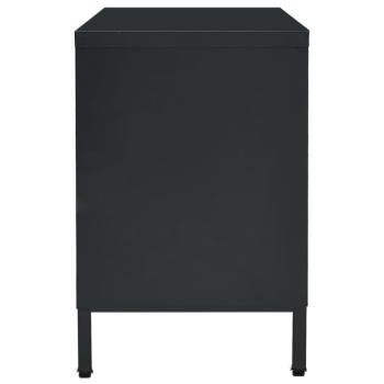 ARDEBO.de - TV-Schrank Schwarz 105x35x52 cm Stahl und Glas
