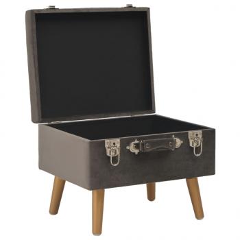 Hocker mit Stauraum 3 Stk. Grau Samt