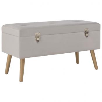 ARDEBO.de - Bank mit Stauraum 80 cm Grau Samt