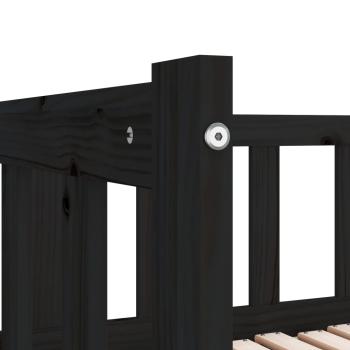 Tagesbett Ausziehbar Schwarz Kiefer Massivholz 2x(90x200) cm