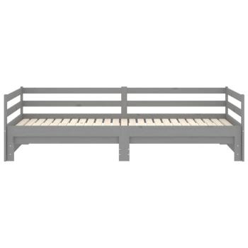 Ausziehbares Tagesbett Grau Massivholz Kiefer 2x(90x200) cm