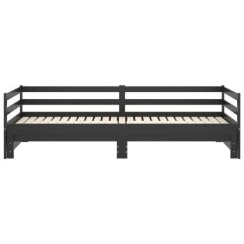 Tagesbett Ausziehbar Schwarz Kiefer Massivholz 2x(90x200) cm