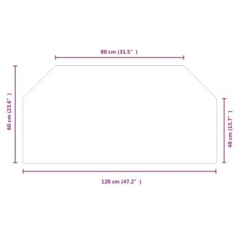 Kaminofen Glasplatte Sechseck 120x60 cm