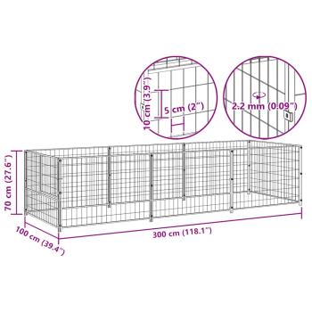 Hundezwinger Schwarz 3 m² Stahl