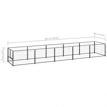 Hundezwinger Schwarz 5 m² Stahl