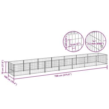 Hundezwinger Schwarz 7 m² Stahl