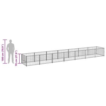 Hundezwinger Schwarz 7 m² Stahl