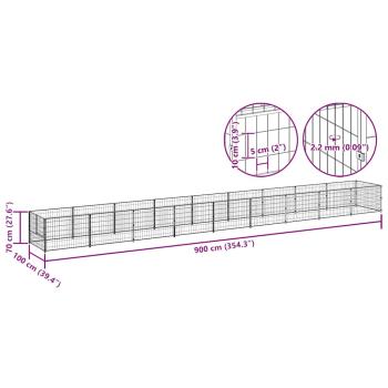 Hundezwinger Schwarz 9 m² Stahl