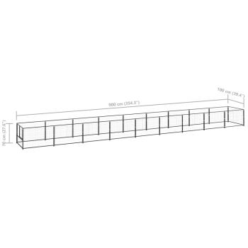 Hundezwinger Schwarz 9 m² Stahl