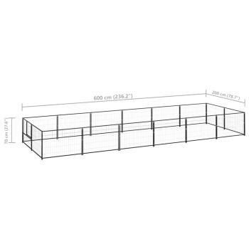 Hundezwinger Schwarz 12 m² Stahl