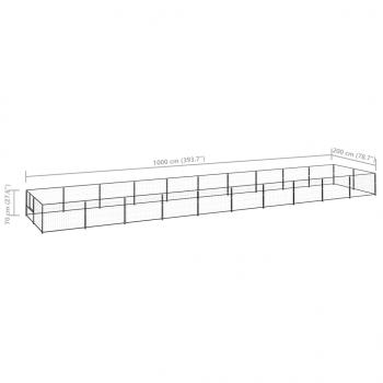 Hundezwinger Schwarz 20 m² Stahl