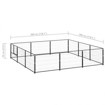 Hundezwinger Schwarz 9 m² Stahl