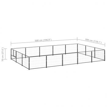 Hundezwinger Schwarz 15 m² Stahl