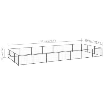 Hundezwinger Schwarz 21 m² Stahl