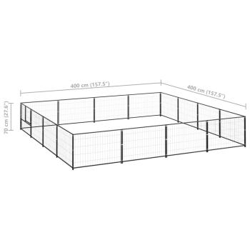 Hundezwinger Schwarz 16 m² Stahl