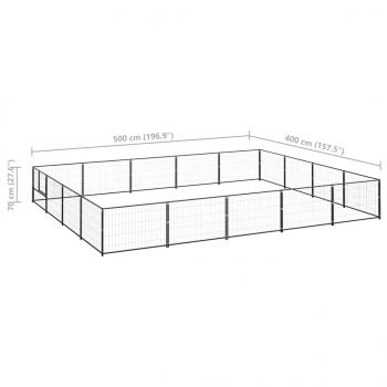 Hundezwinger Schwarz 20 m² Stahl