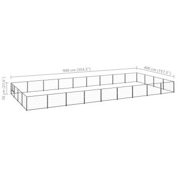 Hundezwinger Schwarz 36 m² Stahl
