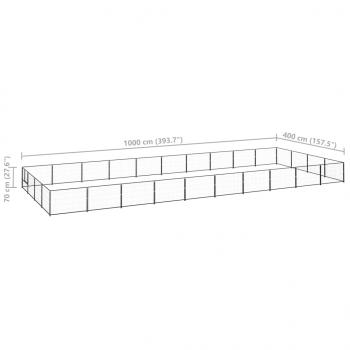 Hundezwinger Schwarz 40 m² Stahl