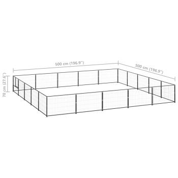 Hundezwinger Schwarz 25 m² Stahl