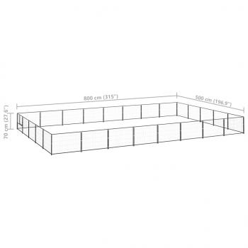 Hundezwinger Schwarz 40 m² Stahl