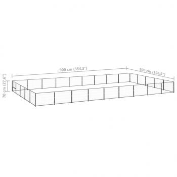 Hundezwinger Schwarz 45 m² Stahl
