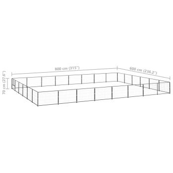 Hundezwinger Schwarz 48 m² Stahl