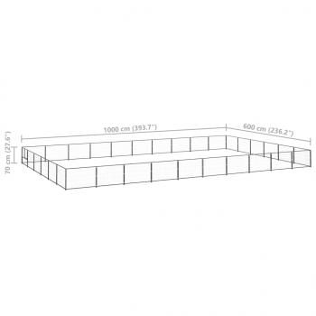 Hundezwinger Schwarz 60 m² Stahl