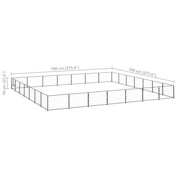 Hundezwinger Schwarz 49 m² Stahl