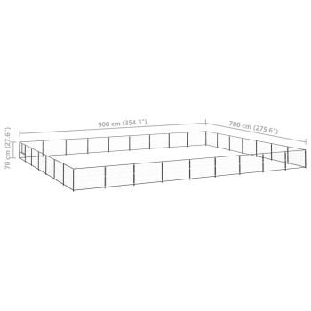 Hundezwinger Schwarz 63 m² Stahl