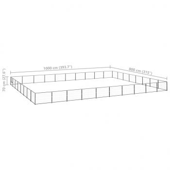 Hundezwinger Schwarz 80 m² Stahl