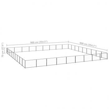 Hundezwinger Schwarz 81 m² Stahl