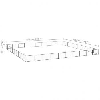 Hundezwinger Schwarz 100 m² Stahl