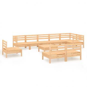 10-tlg. Garten-Lounge-Set Massivholz Kiefer
